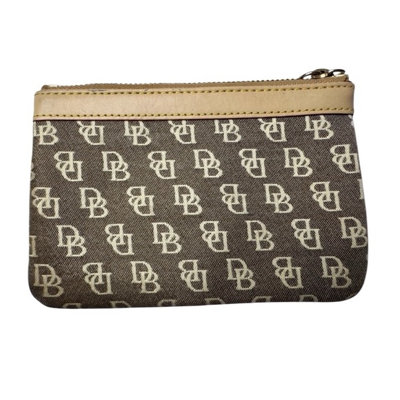 Dooney & Bourke Tan and Cream Monogram Clutch/Pouch - Picture 2 of 3